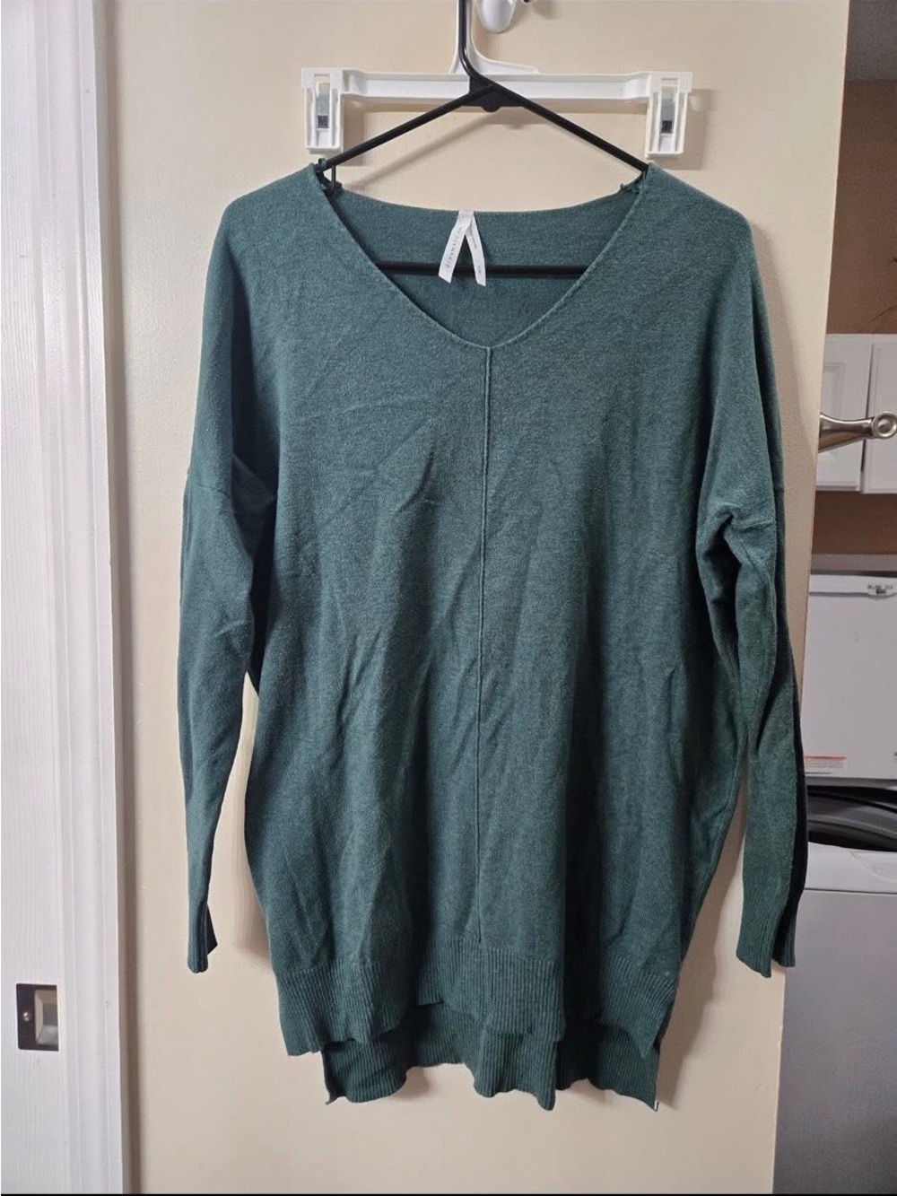 Forest Green V-Neck Long Sleeve Sweater